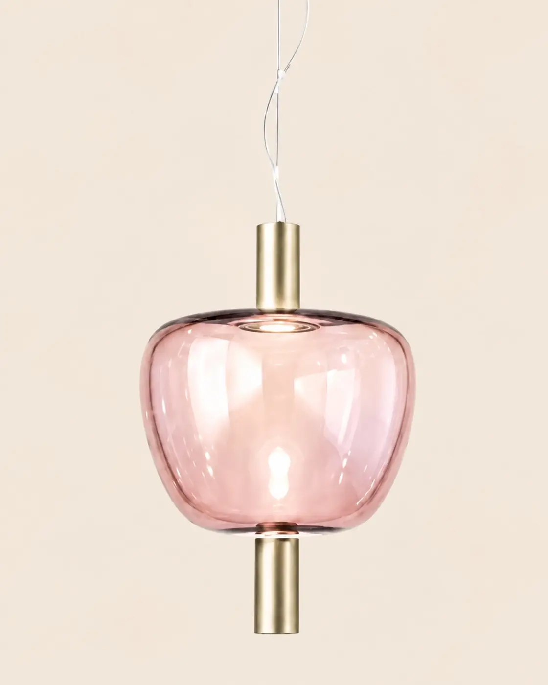 Rose glass hanging lamp
